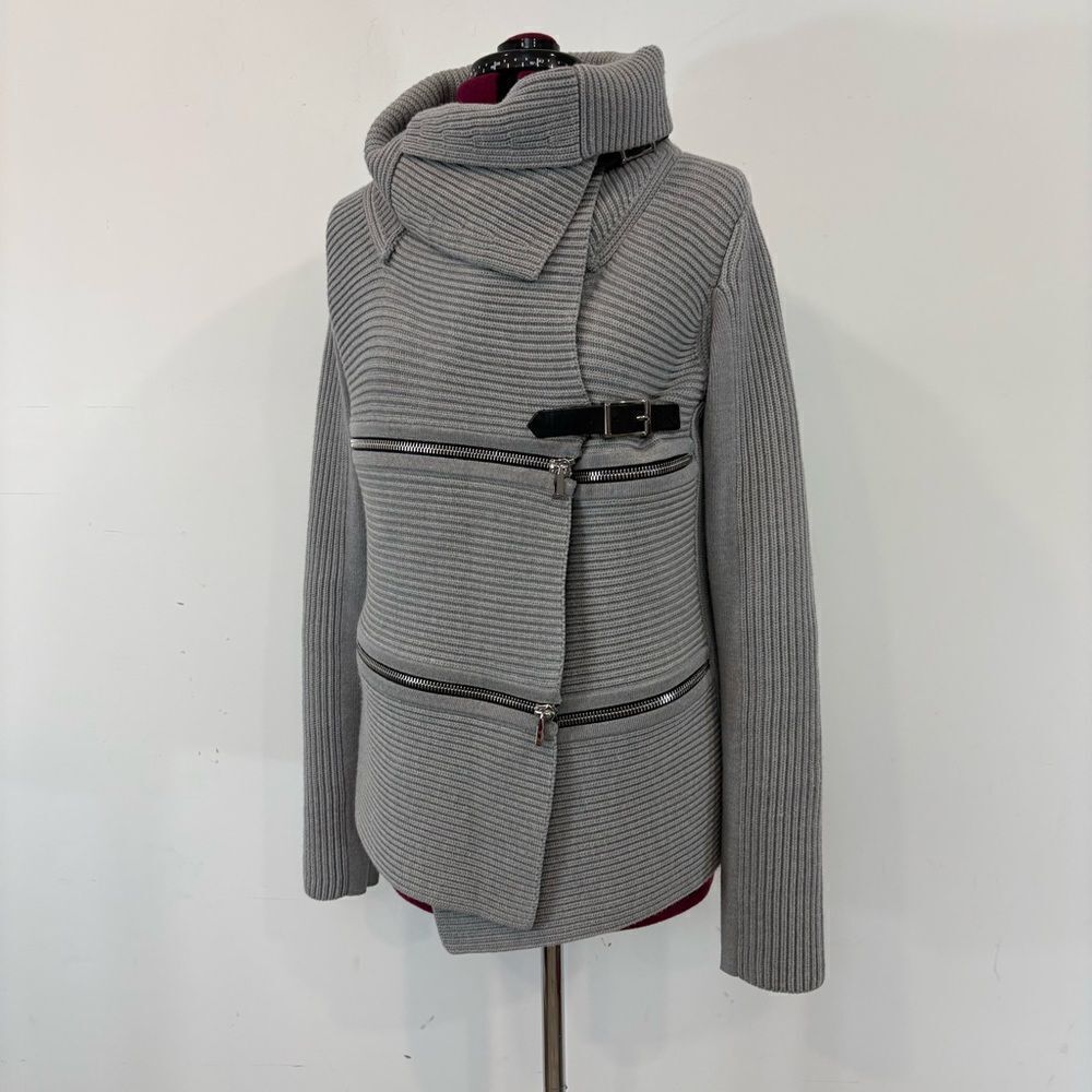 Barbara Bui Wool Zip Buckle Detail Sweater sz M